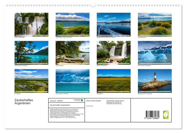 Produktbild: Zauberhaftes Argentinien (hochwertiger Premium Wandkalender 2026 DIN A2 quer), Kunstdruck in Hochglanz