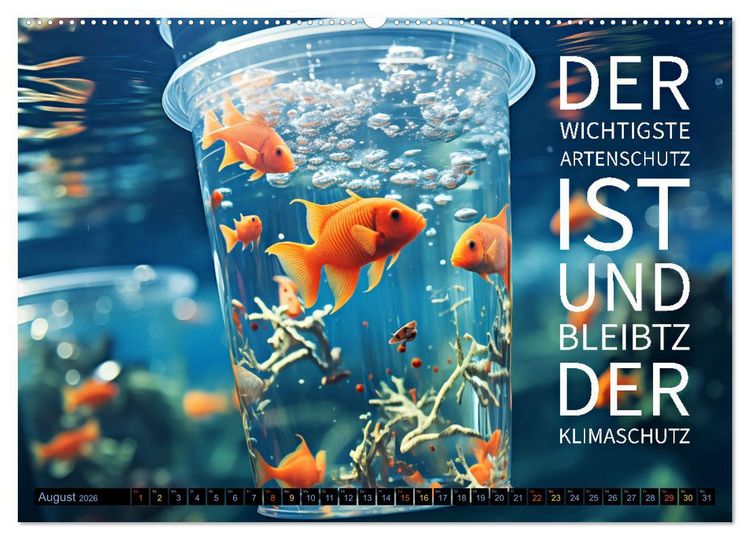 Produktbild: KLIMAWANDEL - Impressionen mit Spr&uuml;chen (hochwertiger Premium Wandkalender 2026 DIN A2 quer), Kunstdruck in Hochglanz