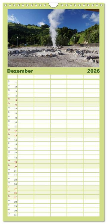 Produktbild: Familienplaner 2026 - Azoren - Ein Naturerlebnis mit 5 Spalten (Wandkalender, 21 x 45 cm) CALVENDO