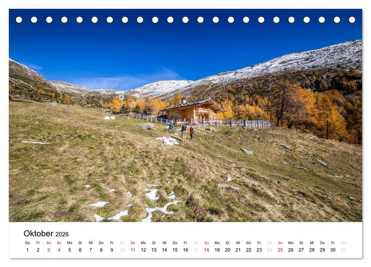 Produktbild: Almen im Ultental (Tischkalender 2026 DIN A5 quer), CALVENDO Monatskalender