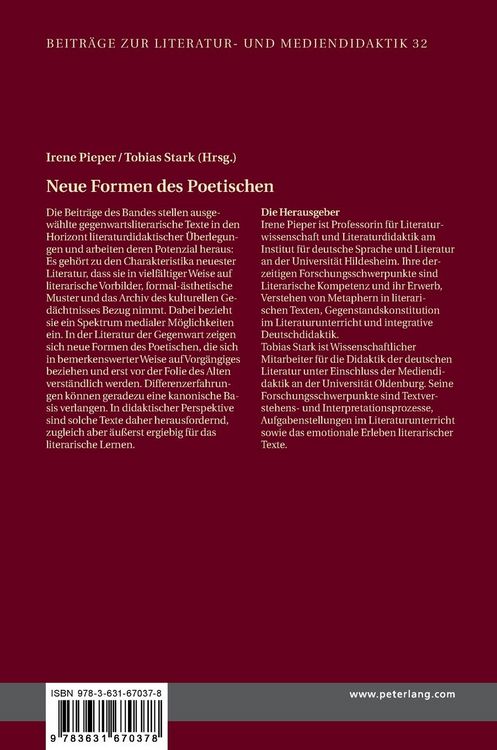 Produktbild: Neue Formen des Poetischen