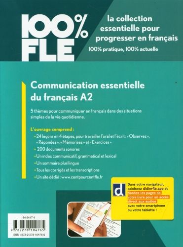 Produktbild: 100% FLE - Communication essentielle du fran&ccedil;ais - A2