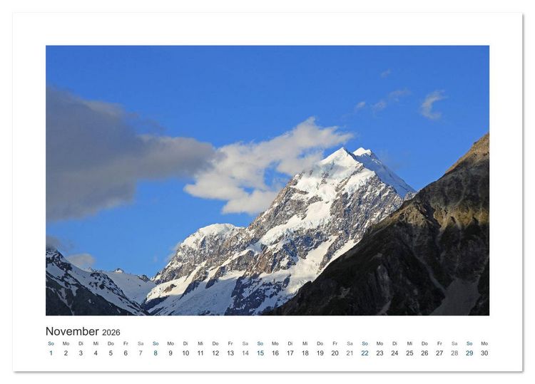 Produktbild: Neuseeland - unterwegs im Land der Kiwis (Tischkalender 2026 DIN A5 quer), CALVENDO Monatskalender