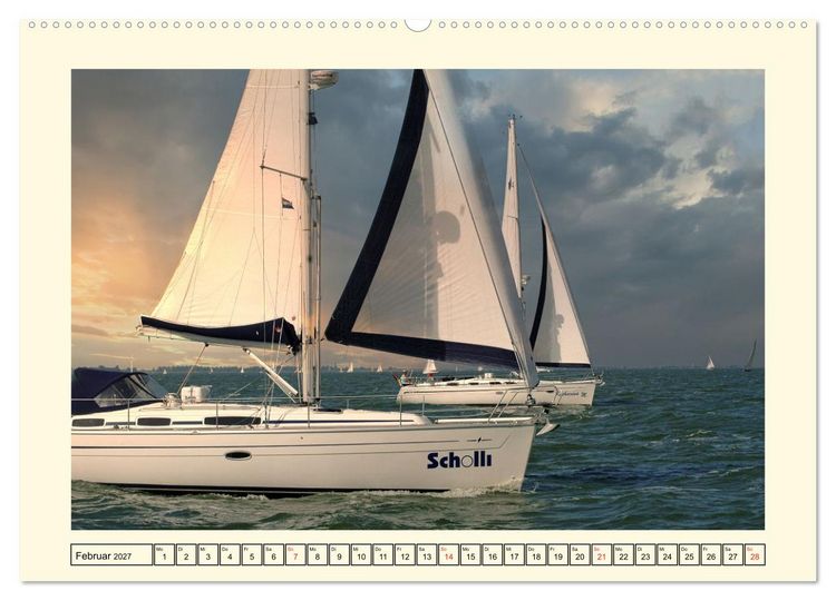 Produktbild: Segeln im Sonnenuntergang (Wandkalender 2027 DIN A2 quer), CALVENDO Monatskalender