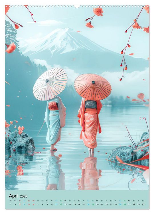 Produktbild: Verspielte 3D Welt - Im japanischen Stil (Wandkalender 2026 DIN A2 hoch), CALVENDO Monatskalender