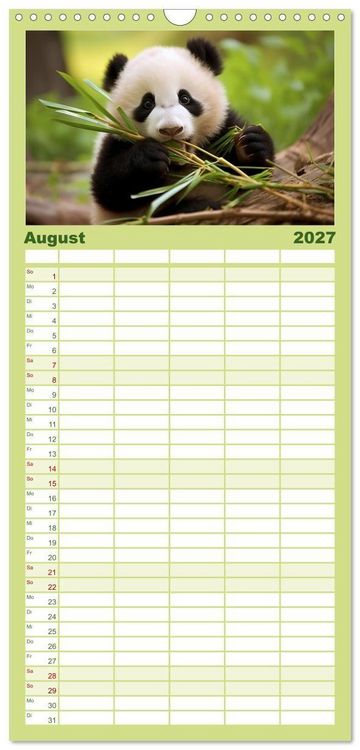 Produktbild: Familienplaner 2027 - Quer durch die Tierwelt der Erde mit 5 Spalten (Wandkalender, 21 x 45 cm) CALVENDO