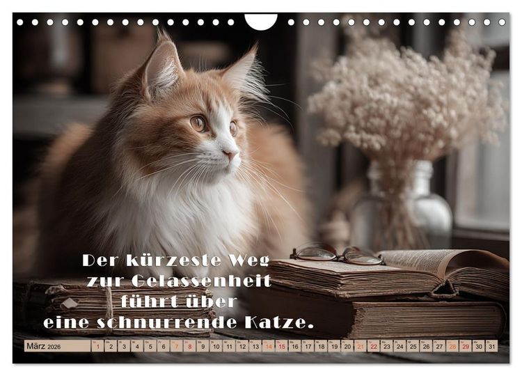 Produktbild: Miau-velous Pfotenpoesie (Wandkalender 2026 DIN A4 quer), CALVENDO Monatskalender