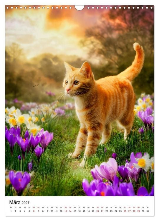 Produktbild: Feuer auf vier Pfoten - Die sch&ouml;nsten roten Katzen (Wandkalender 2027 DIN A3 hoch), CALVENDO Monatskalender