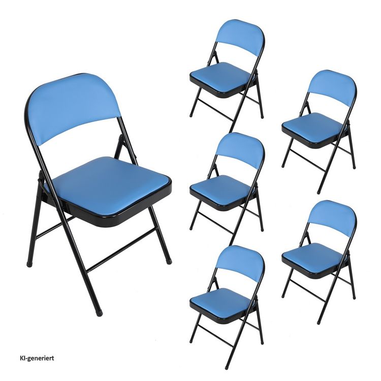 Produktbild: HTI-Living Klappst&uuml;hle 6er Set Wedigo Blau Klappst&uuml;hle 6er Set Wedigo Blau