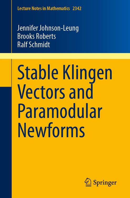 Produktbild: Stable Klingen Vectors and Paramodular Newforms
