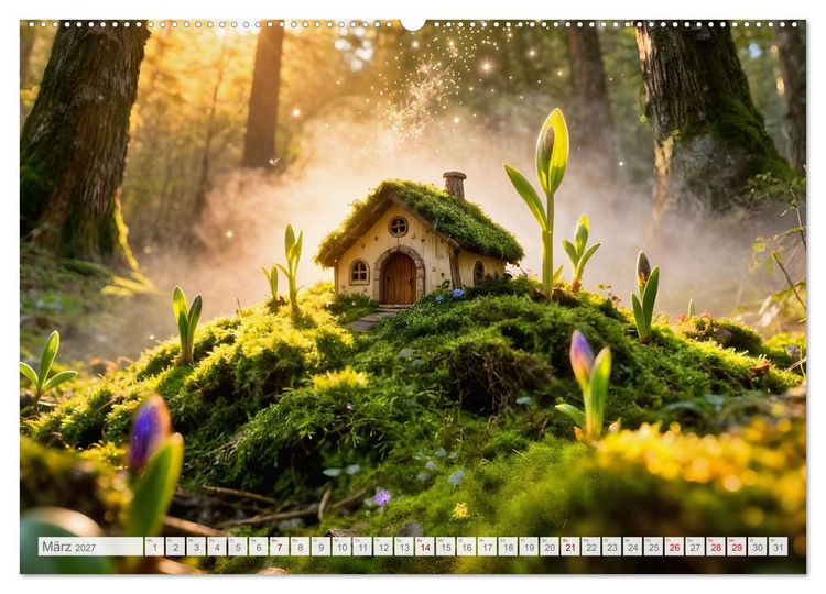 Produktbild: Die geheimen Lichter der Feenh&auml;user - Verborgene Welt im Zauberwald. (hochwertiger Premium Wandkalender 2027 DIN A2 quer), Kunstdruck in Hochglanz