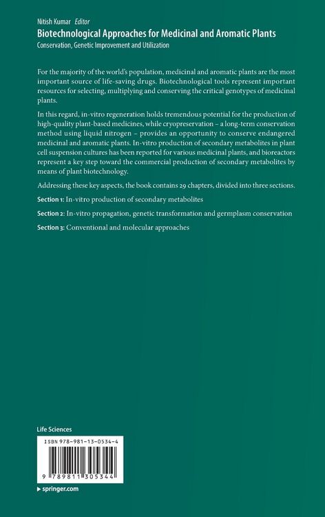 Produktbild: Biotechnological Approaches for Medicinal and Aromatic Plants
