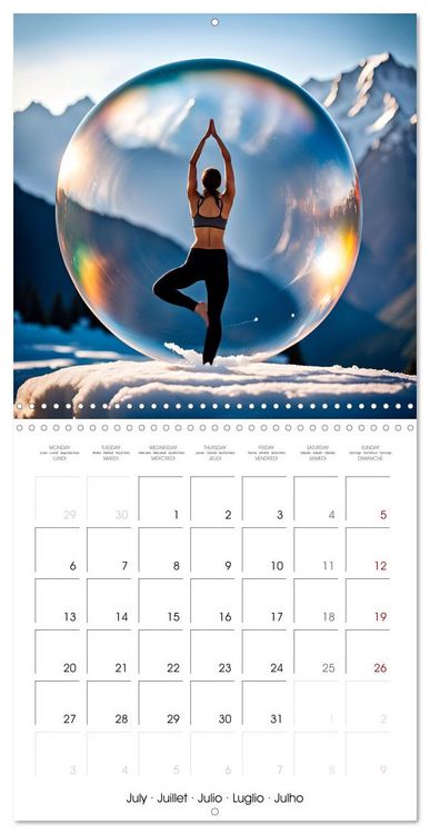 Produktbild: Soap bubble yoga dreams - AI Yoga journeys (Wall Calendar 2026 12 &times; 12 Inch) CALVENDO 12 Month Wall Calendar