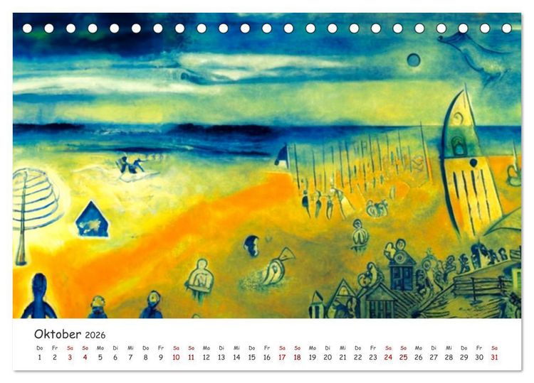 Produktbild: Ostsee Kunstwerke (Tischkalender 2026 DIN A5 quer), CALVENDO Monatskalender
