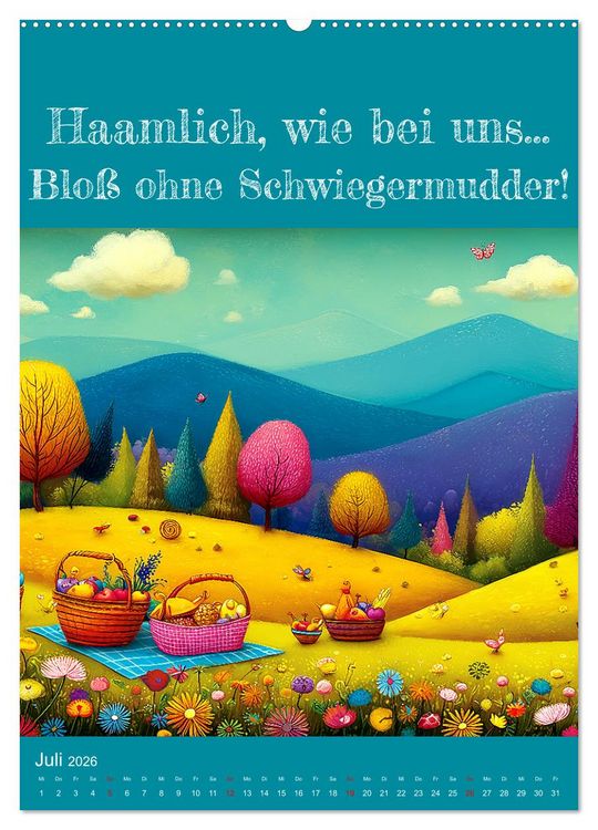 Produktbild: Erzgebirge mei Haamit - Mundart-Kalender mit s&auml;chsischem Humor (hochwertiger Premium Wandkalender 2026 DIN A2 hoch), Kunstdruck in Hochglanz