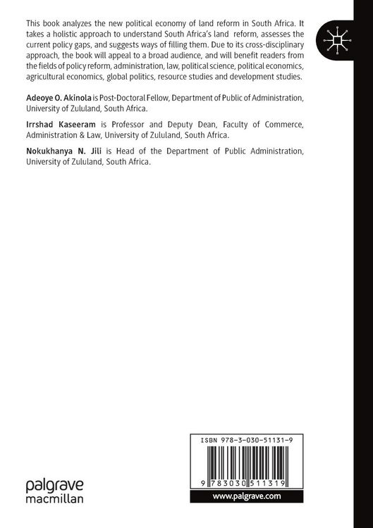 Produktbild: The New Political Economy of Land Reform in South Africa
