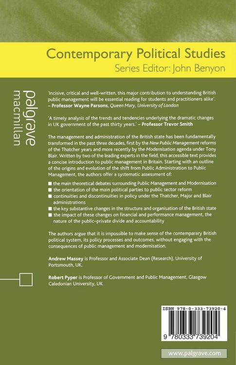 Produktbild: The Public Management and Modernisation in Britain