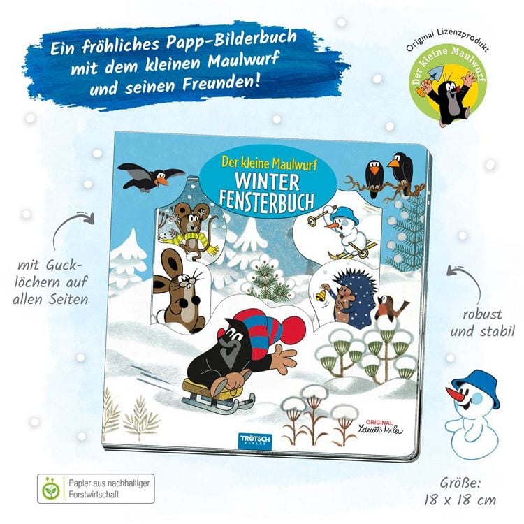 Produktbild: Tr&ouml;tsch Der kleine Maulwurf Winter-Fensterbuch