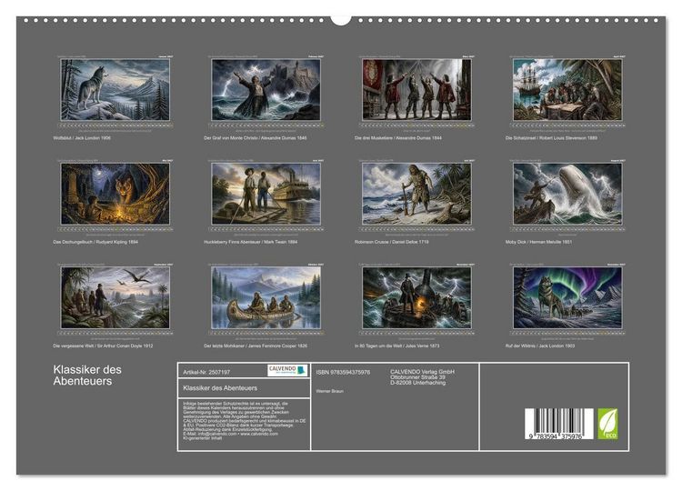 Produktbild: Klassiker des Abenteuers (hochwertiger Premium Wandkalender 2027 DIN A2 quer), Kunstdruck in Hochglanz