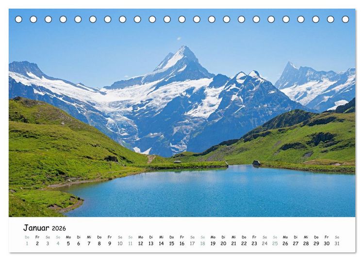 Produktbild: Faszination Berner Oberland - Wanderlust und Gipfelblick (Tischkalender 2026 DIN A5 quer), CALVENDO Monatskalender