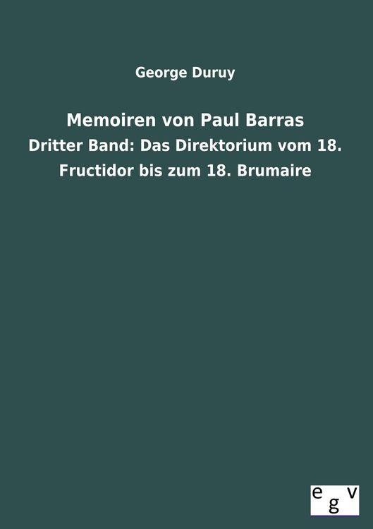 Produktbild: Memoiren von Paul Barras