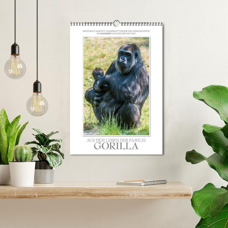Produktbild: Emotionale Momente: Aus dem Leben der Familie Gorilla. (Wandkalender 2026 DIN A3 hoch), CALVENDO Monatskalender