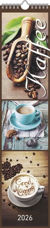 Bild vom Artikel Küchenplaner Kaffee 2026 - Streifen-Kalender 11,3x49x5 cm - Kaffeekalender - mit leckeren Rezepten - Wandplaner - Küchenkalender - Alpha Edition vom Autor Alpha Edition