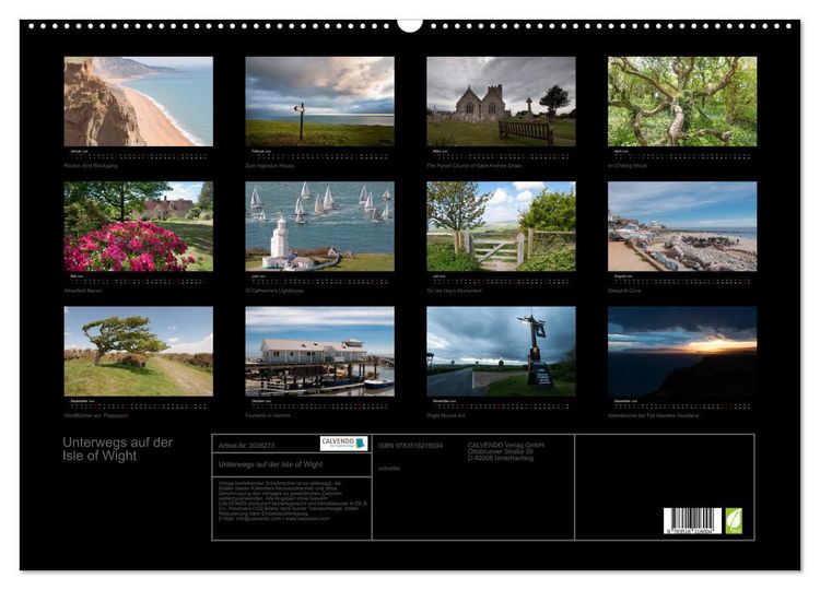Produktbild: Unterwegs auf der Isle of Wight (Wandkalender 2026 DIN A2 quer), CALVENDO Monatskalender