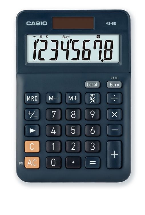 Produktbild: CASIO Tischrechner MS8E, 8 Stellen, Solar/Batterie