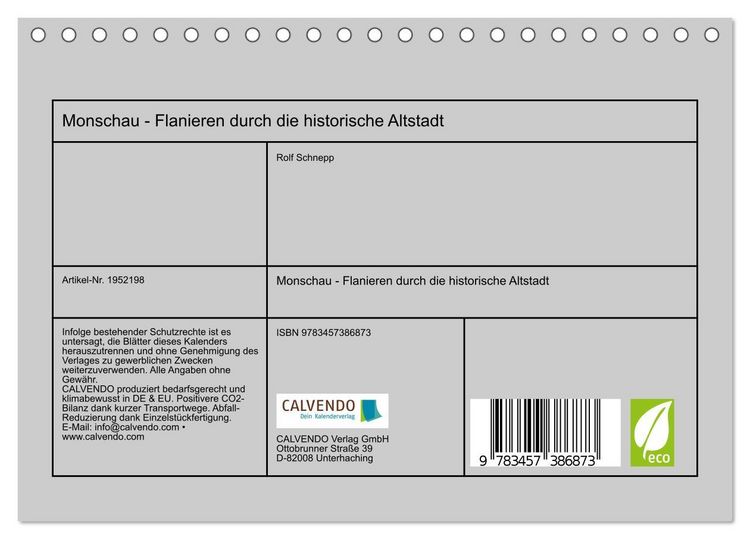 Produktbild: Monschau - Flanieren durch die historische Altstadt (Tischkalender 2026 DIN A5 quer), CALVENDO Monatskalender