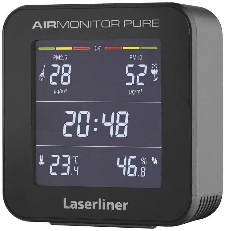 Produktbild: Feinstaub-Messger&auml;t Laserliner AirMonitor Pure Feinstaub, Temperatur, Luftfeuchtigkeit mit Temperaturmessfunktion
