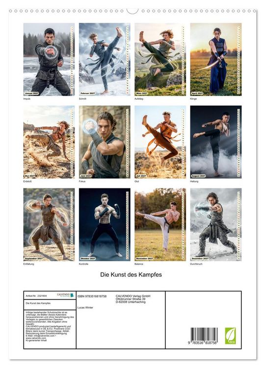 Produktbild: Die Kunst des Kampfes (hochwertiger Premium Wandkalender 2027 DIN A2 hoch), Kunstdruck in Hochglanz