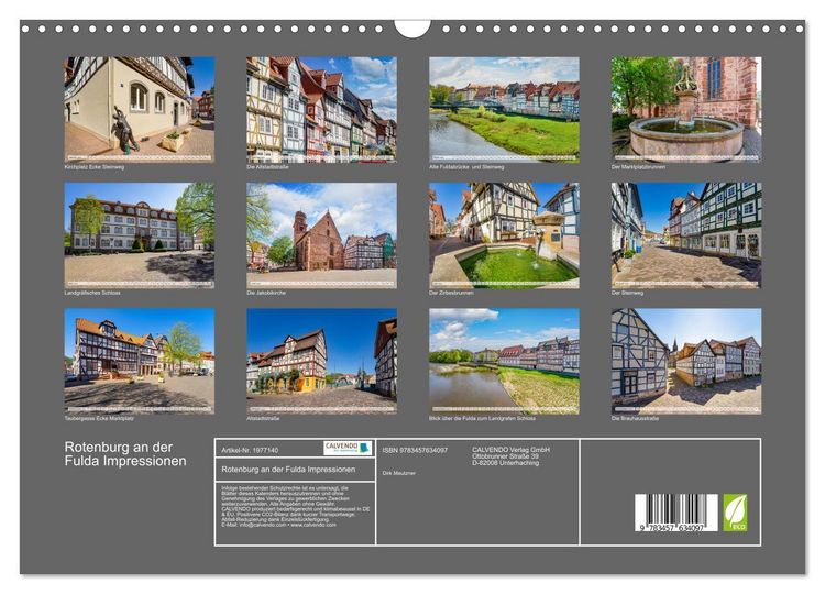 Produktbild: Rotenburg an der Fulda Impressionen (Wandkalender 2026 DIN A3 quer), CALVENDO Monatskalender