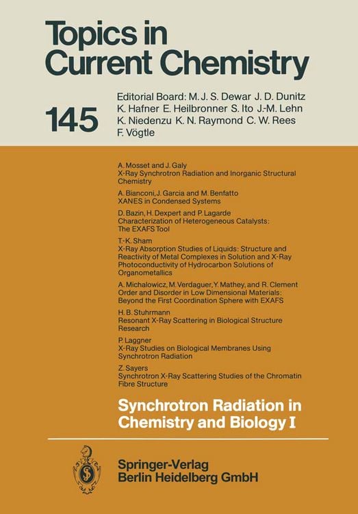 Produktbild: Synchrotron Radiation in Chemistry and Biology I
