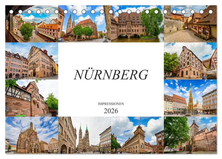 Produktbild: N&uuml;rnberg Impressionen (Tischkalender 2026 DIN A5 quer), CALVENDO Monatskalender