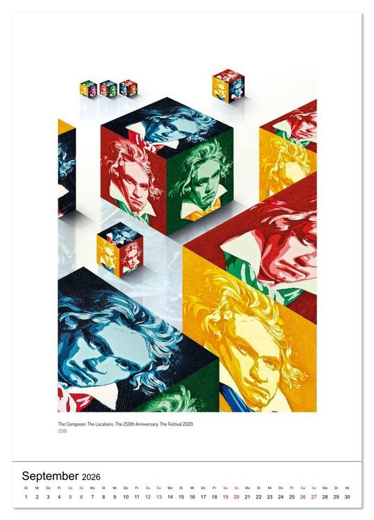 Produktbild: Ludwig van Beethoven - Portraits, Artworks und Designs (hochwertiger Premium Wandkalender 2026 DIN A2 hoch), Kunstdruck in Hochglanz