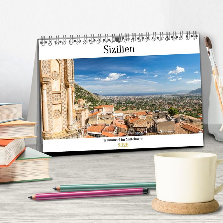 Produktbild: Sizilien: Trauminsel im Mittelmeer (Tischkalender 2026 DIN A5 quer), CALVENDO Monatskalender