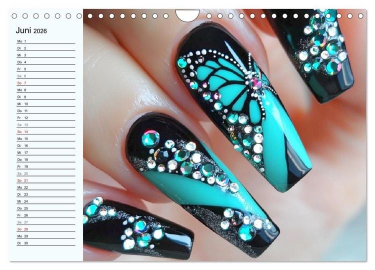 Produktbild: Kreative Nagelkunst. Ausdrucksstarke Designs und Farben (Wandkalender 2026 DIN A4 quer), CALVENDO Monatskalender