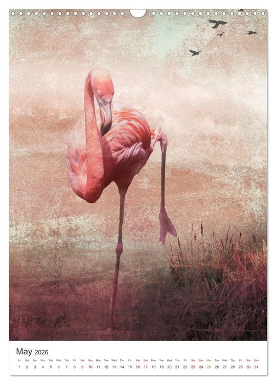 Produktbild: Flamingo and the sea (Wall Calendar 2026 DIN A3 portrait), CALVENDO 12 Month Wall Calendar