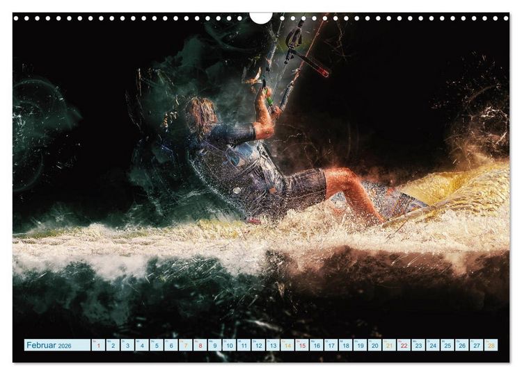 Produktbild: Kitesurfen extrem cool (Wandkalender 2026 DIN A3 quer), CALVENDO Monatskalender