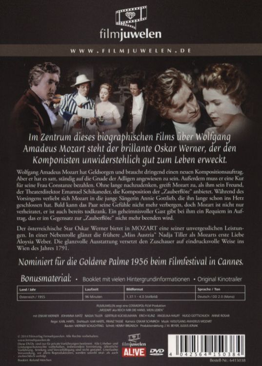 Produktbild: Mozart - Reich mir die Hand, mein Leben - Filmjuwelen