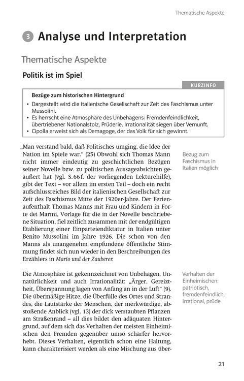 Produktbild: Lekt&uuml;rehilfen Thomas Mann, Mario und der Zauberer