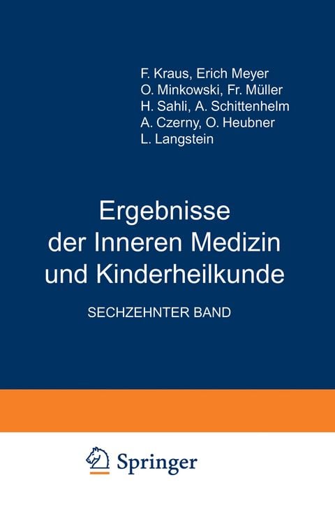 Produktbild: Ergebnisse der Inneren Medizin und Kinderheilkunde