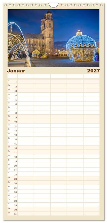 Produktbild: Familienplaner 2027 - Magdeburg an der Elbe - Der Planer mit 5 Spalten (Wandkalender, 21 x 45 cm) CALVENDO