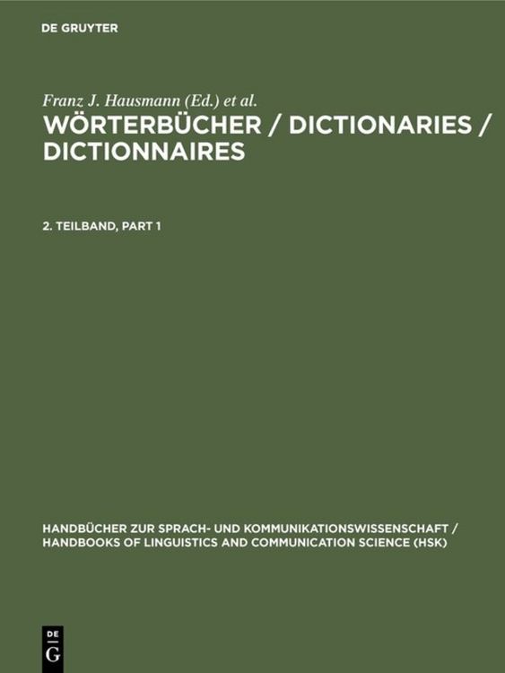 Produktbild: W&ouml;rterb&uuml;cher. 2. Teilbd.