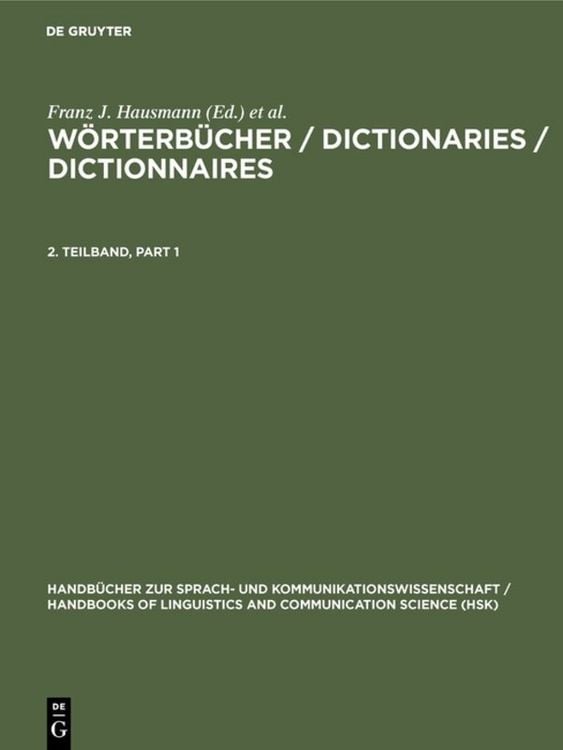 Produktbild: W&ouml;rterb&uuml;cher / Dictionaries / Dictionnaires. 2. Teilband