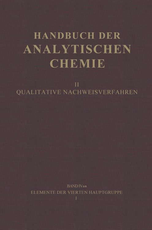 Produktbild: Elemente der Vierten Hauptgruppe I