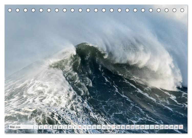 Produktbild: WASSERBERGE - Die Riesenwellen von Nazar&eacute; (Tischkalender 2026 DIN A5 quer), CALVENDO Monatskalender