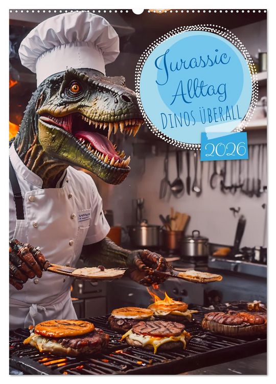 Produktbild: Jurassic Alltag - Dinos &uuml;berall (Wandkalender 2026 DIN A2 hoch), CALVENDO Monatskalender