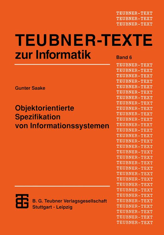 Produktbild: Objektorientierte Spezifikation von Informationssystemen